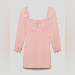 Aritzia Sunday Best Delilah Long Sleeve Dress Pink size 2XS